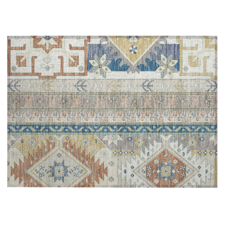Machine Washable Indoor/Outdoor Chantille ACN1015 Ivory Rug