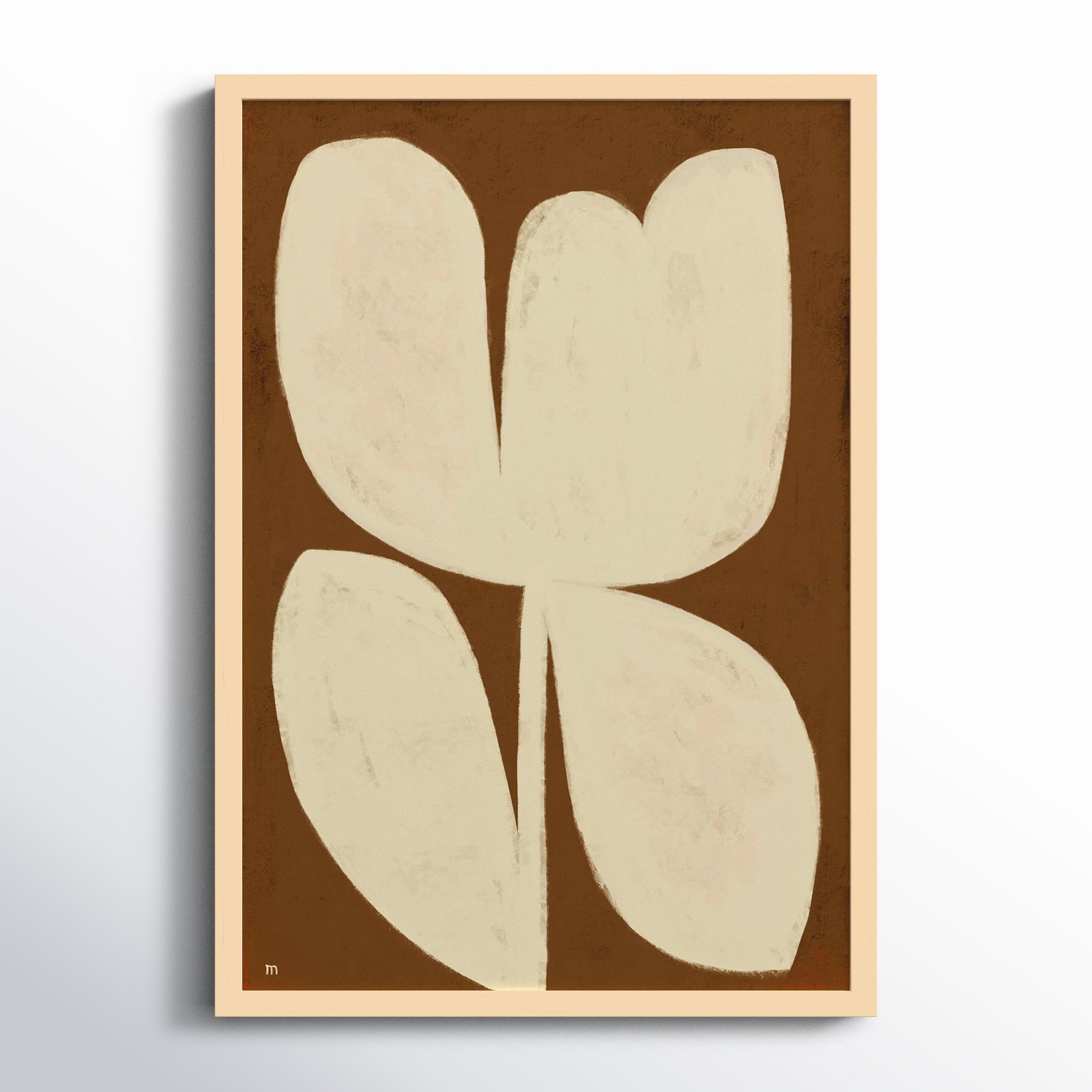 Flower 1 Print, 20" H x 14" W, Maple Framed