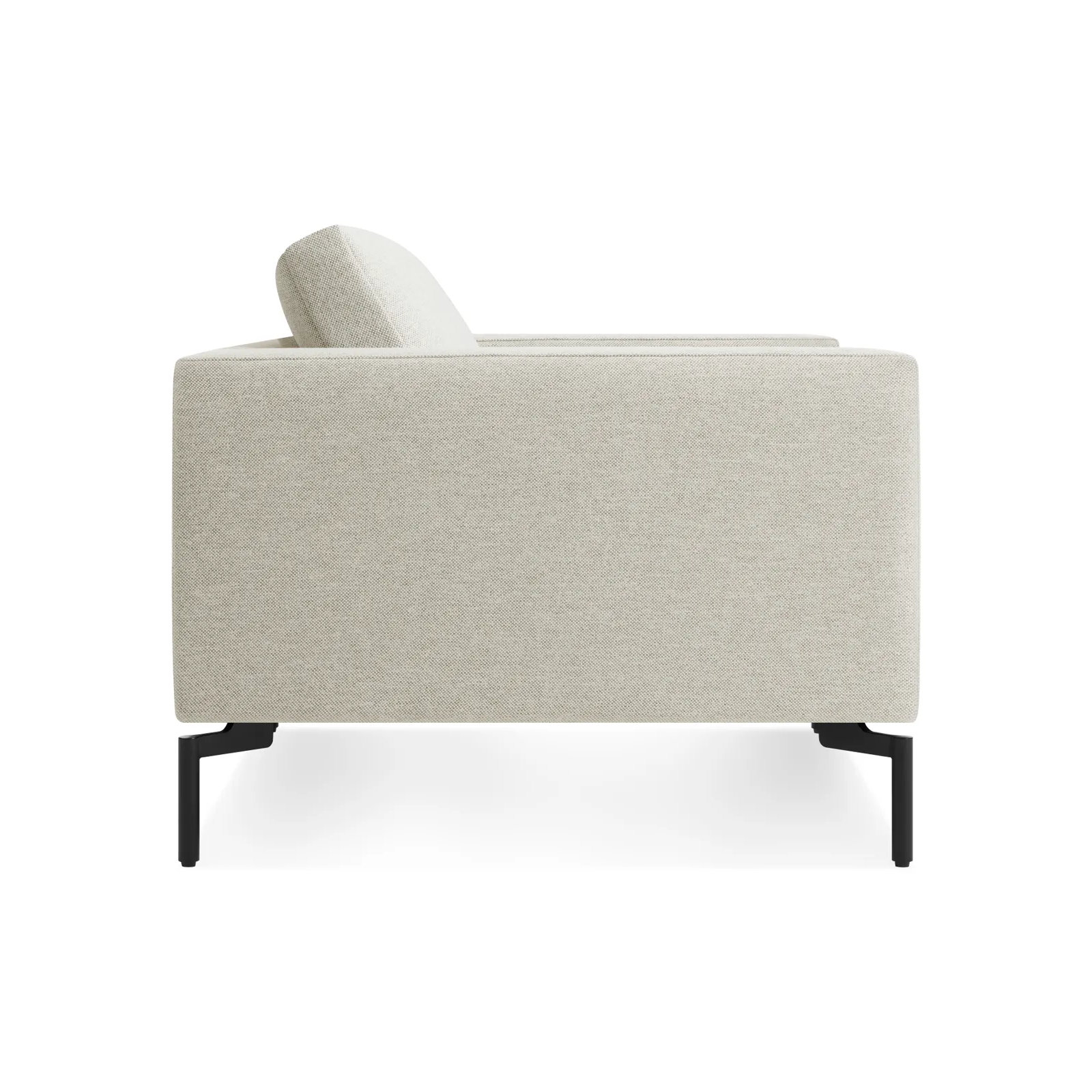 New Standard Upholstered Armchair, Black, Maharam Mode in Clavicle Polyester Blend