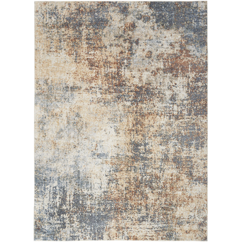Pritt Washable Abstract Indoor Rug, Rectangle 5'3" x 7'