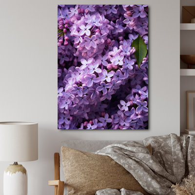 Fleurs mauves lilas mauves sur toile