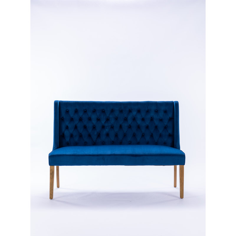 Mairead Upholstered Bench, 98cm H x 140cm W x 66cm D, Blue