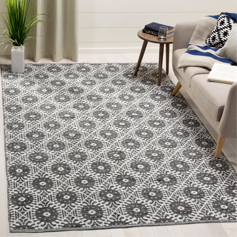Tapis géométrique tissé à la main Clemence, Rectangle 8 pi x 10 pi