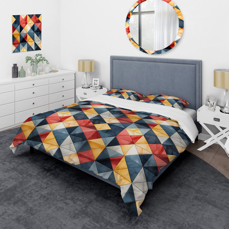 Amirion Scandinavian Simplicity Marble Motif I - Ensemble de housse de couette en marbre - Microfibre de polyester