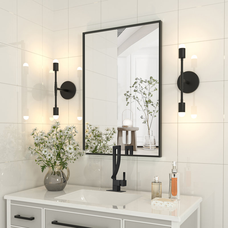 Creative One-Handle Single Hole Bathroom Faucet with Deck plate for 1 Hole or 3 Holes Sink, Matte Black, Deck Plate Included