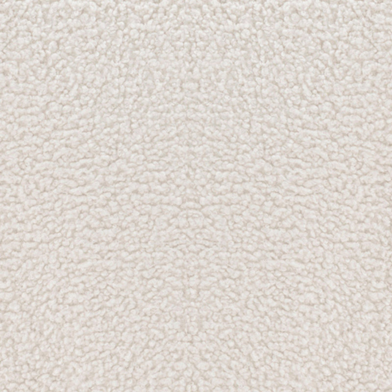 Fauteuil demi-tonneau blanc Darian, Crème Boucle