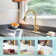 1/2 In. Pull Down Kitchen Faucet Spray Head Replacement 3-Function With 9 Adapters