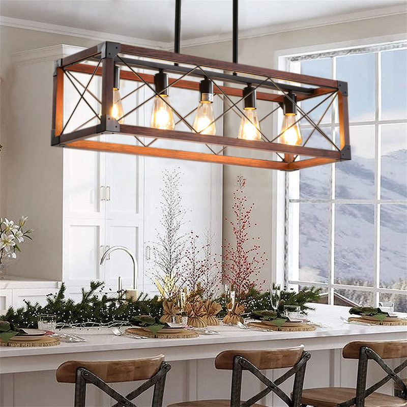 Dejaa 5 - Light Kitchen Island Pendant, Red/Black