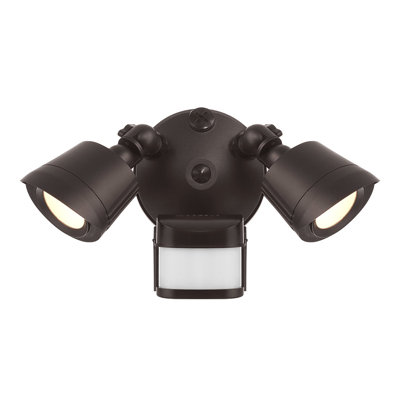 120 Watt 2 - Head LED Hardwired Dusk to Dawn Outdoor Security Flood Light with Motion Sensor