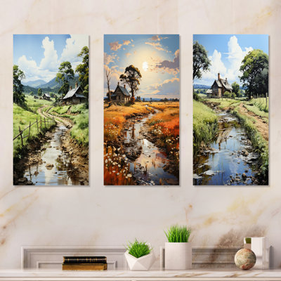 Countryside Farm Bliss - Countryside Metal Art Print Set Of 3