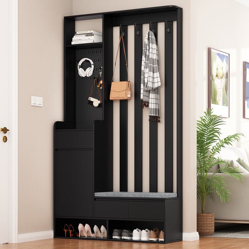 ON-TREND Banc de rangement pour arbre d'entrée contemporain l 39,3 po x l 70,8 po avec banc de rangement rembourré