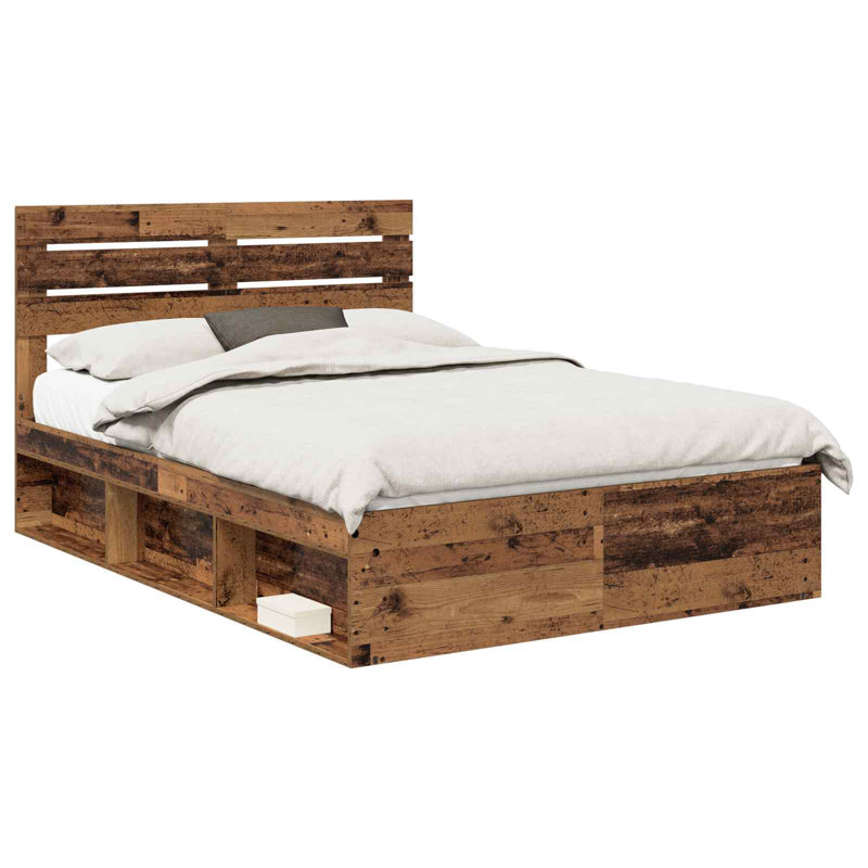 Solid Wood Bed, Old Wood, 140 x 190cm