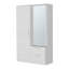 Armoire blanche avec rangement ouvert et 2 tiroirs
