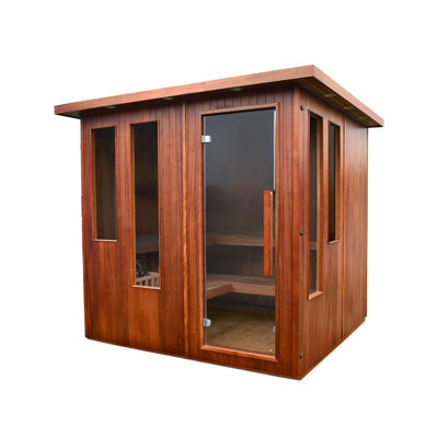 ALEKO 5-6 Person Red Cedar Traditional Indoor Sauna – 6 kW UL Certified Electric Harvia Heater