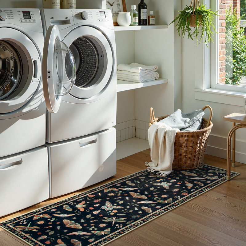  Insect Print Washable Rugs for Living Room Ultra-Thin Non-Slip Modern Bedroom Large Carpet, Tapis de couloir 2 pi x 6 pi