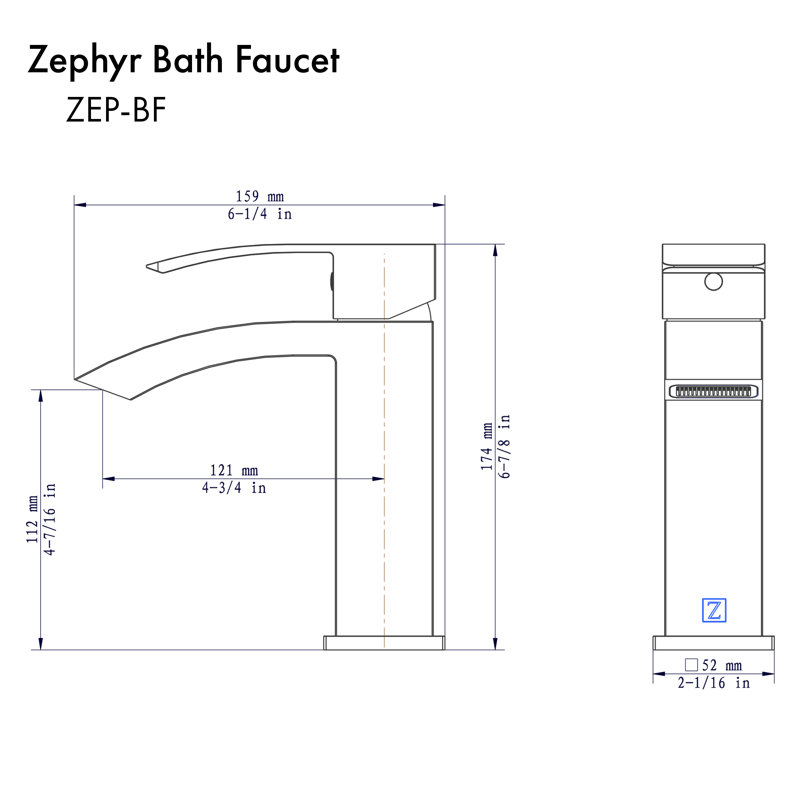 ZLINE Autograph Edition Zephyr Bath Faucet, Chrome