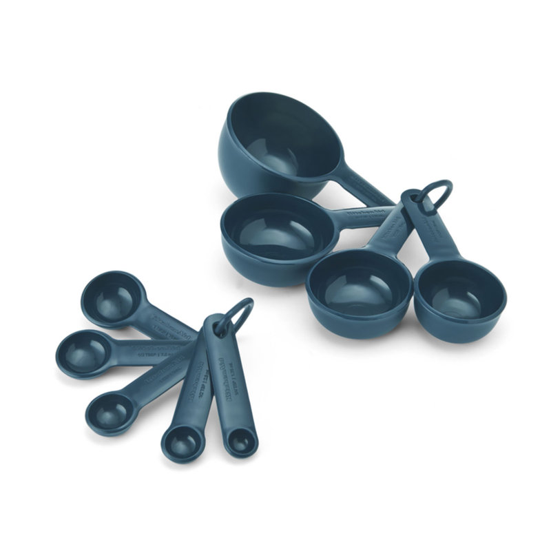 Ensemble de 9 tasses à mesurer et cuillères KitchenAid®, Bleu