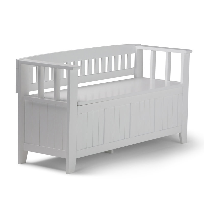 Entryway Storage Bench, White