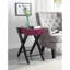 Table d'appoint avec port, magnifique plateau bourgogne, pieds noirs en forme de X, 24,52 po Hauteur, poids 19,73 lb intégré, pieds élégants, poids, largeur 13,24 po-793371000-793371001