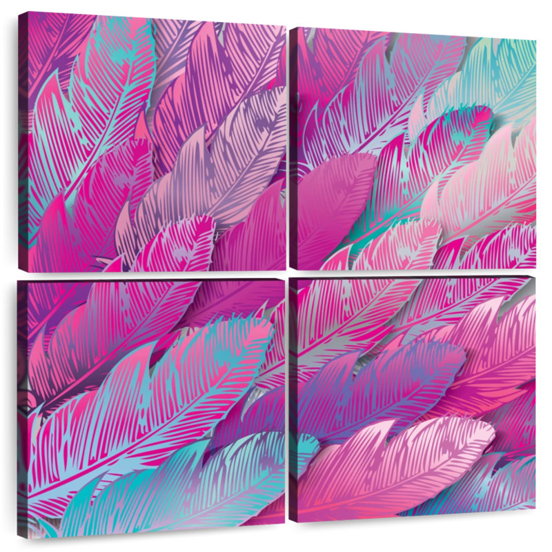 Kerner Iridescent Pink Feathers, 26'' H x 26'' W