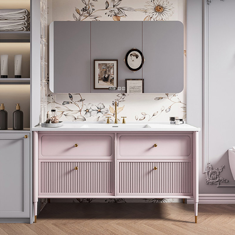 French style stylish simple bathroom cabinet, Pink