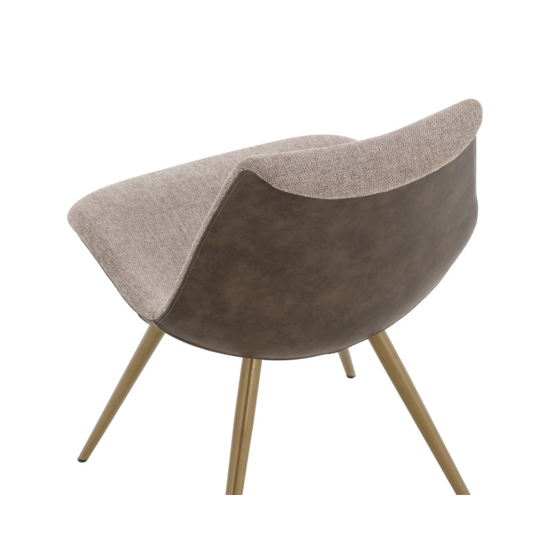 Lipa Upholstered Dining Chair, Antique Bronze, Belfast Oyster Shell/Porpoise