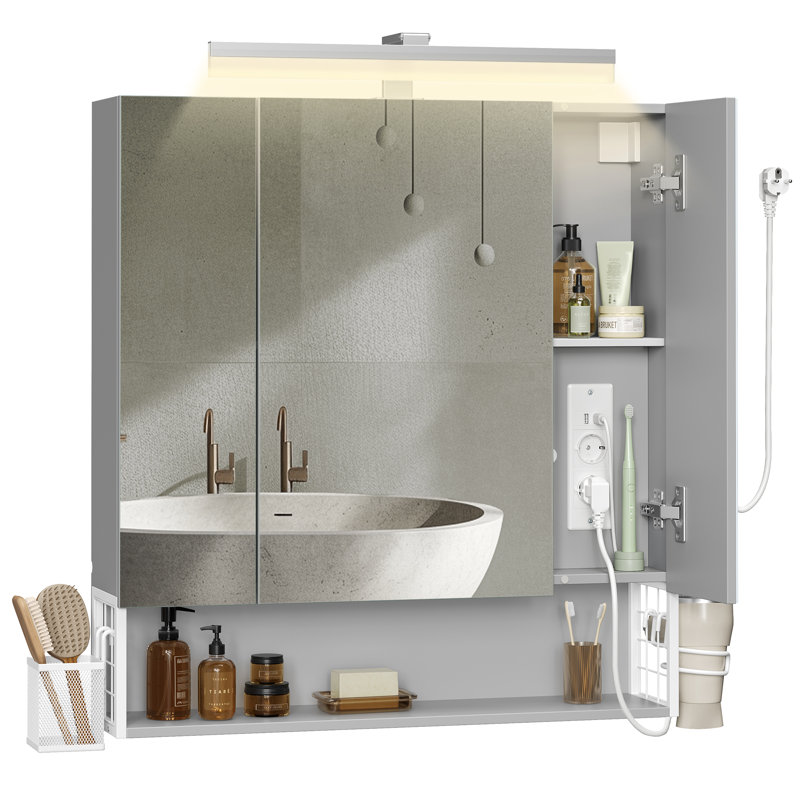 Ramire Bathroom Cabinet, Grey/Brown/Blue