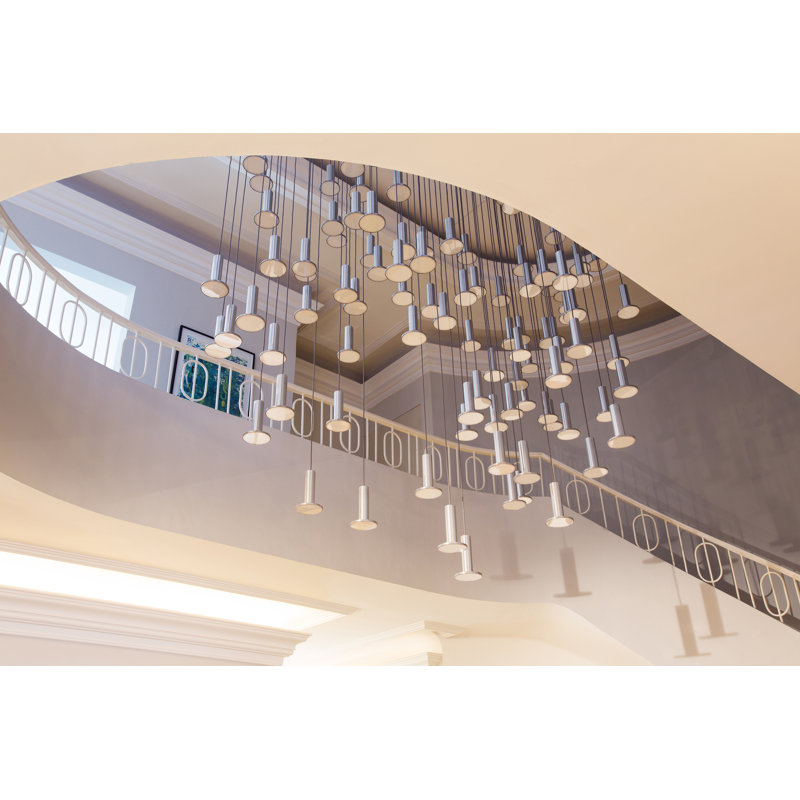 Cielo Hight Bright 3 Pendant Chandelier, 1, Gray/Chrome