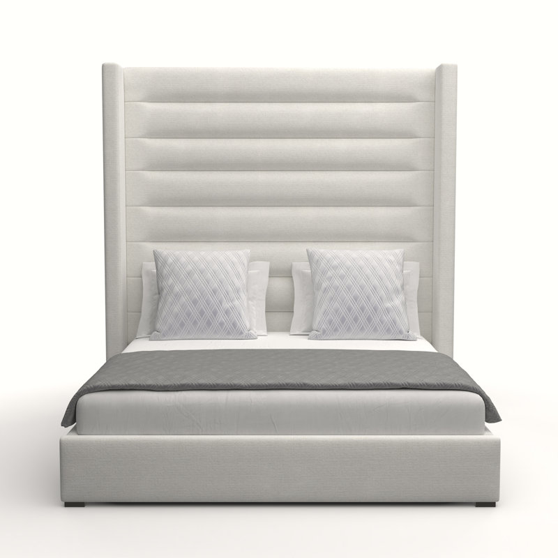 Lit tapissier standard Esparto, Revolution® blanc cassé, Grand (haut)