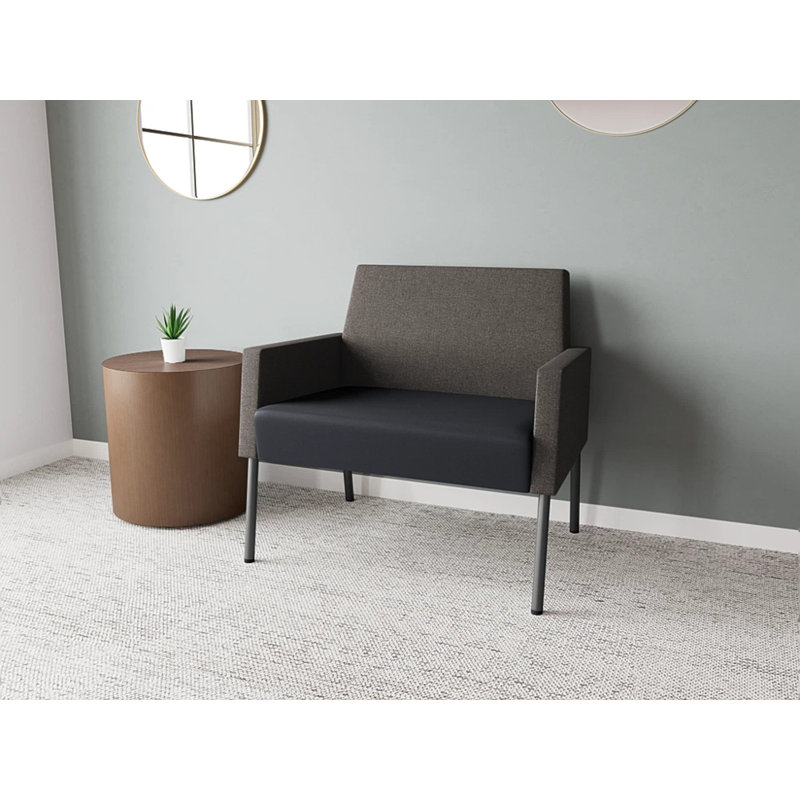 Fauteuil de réception Mystic, Gris anthracite, Fumée Archetype / noir Modena
