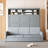 Queen Size Murphy Bed Wall Bed with Sofa,Gray
