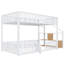 Lits simples peu encombrants avec échelle de rangement, structure en métal, style maison moderne