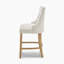 Eubanks Beige Linen Fabric Bar Chairs Wood Effect Legs - Luxury Modern Chesterfield Style-1494493600