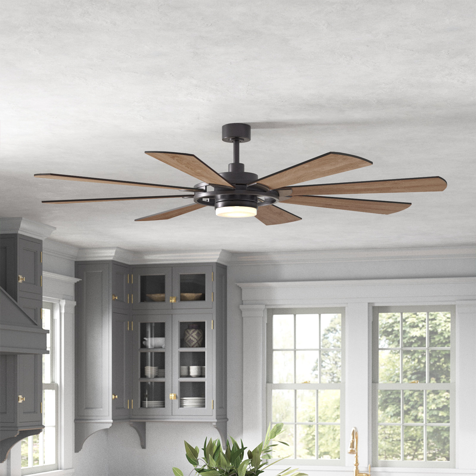 Rogers 68'' 8 Blade Ceiling Fan with LED Light Kit, Slate Gray