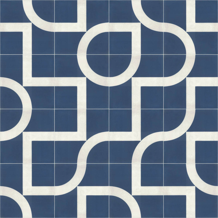 Geometricks 8" x 8" Cement Patterned/Concrete Look Wall & Floor Tile
