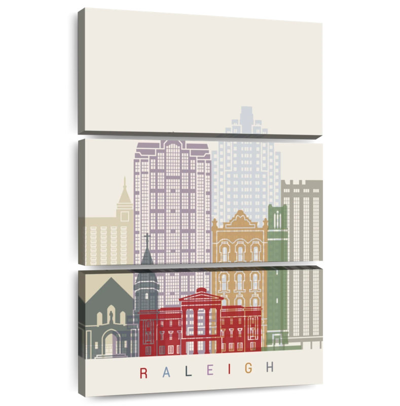 Sireci Raleigh Skyline Poster, 65" H x 42" W