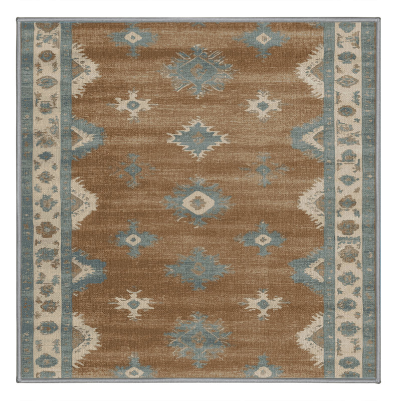 Tapis gris lavable à la machine, Carré 4 pi