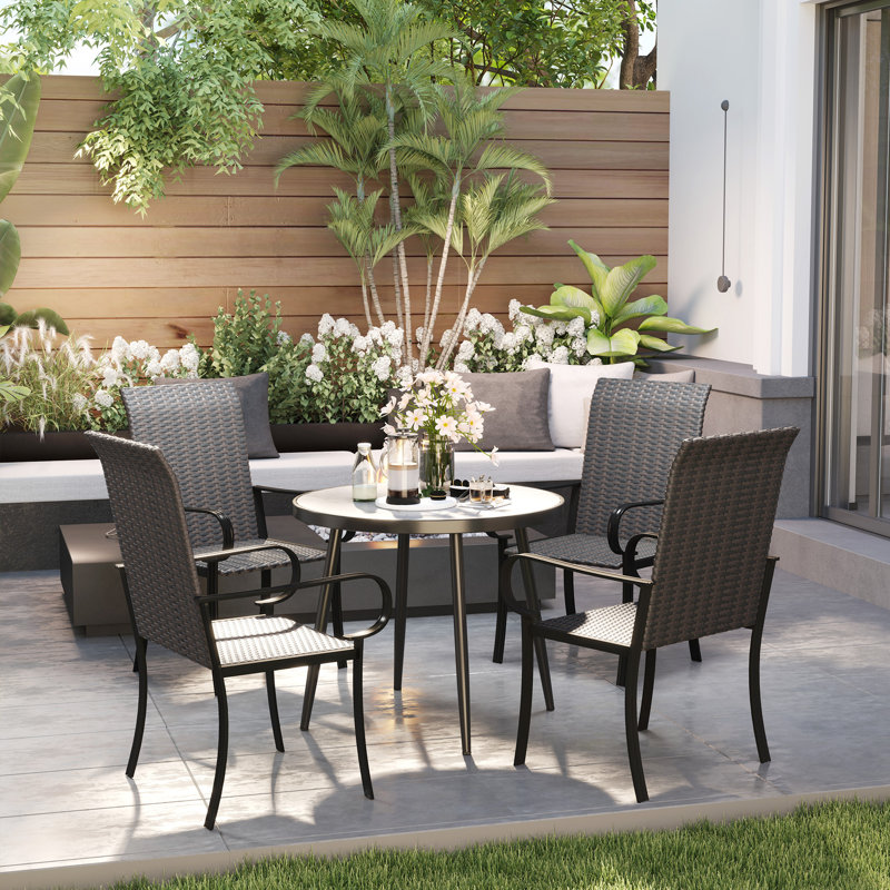Chaises de patio Comfort, cadre en acier rotin Pe, ensemble de patio moderne