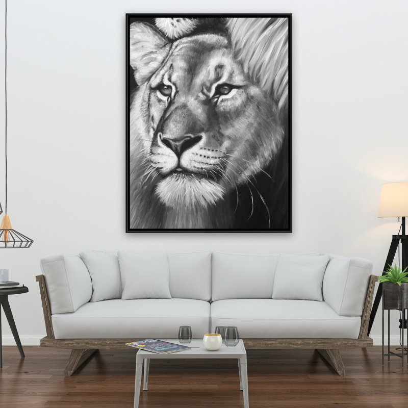Lion And Lioness Print On Canvas