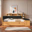Lit de jour confortable avec lit gigogne, tablettes de rangement, banc, station de charge et tête de lit tapissier-1567590480