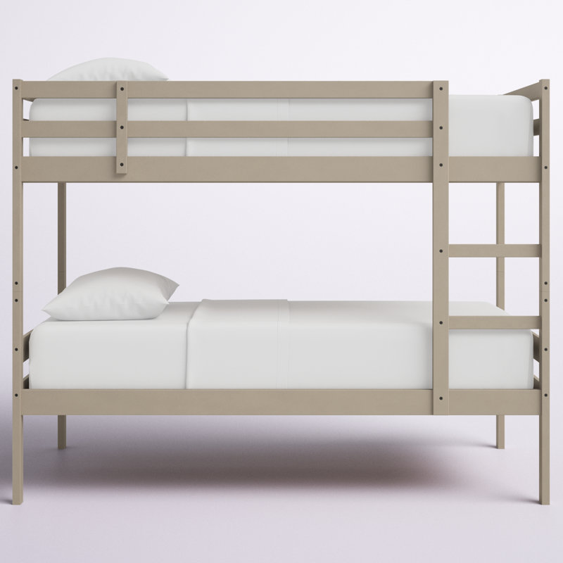 Lit superposé simple Tennie, matelas non inclus, Gris clair