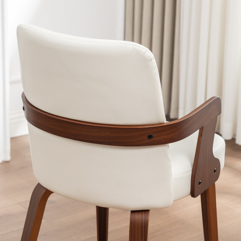 Chaise de salle à manger rembourrée Devault, Blanc