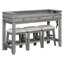 Ensemble de table de salle à manger 4 pièces pour 3 personnes, ensemble de table et chaises de cuisine rétro avec 3 tiroirs de rangement, idéal pour les petits espaces (gris clair)-209620453
