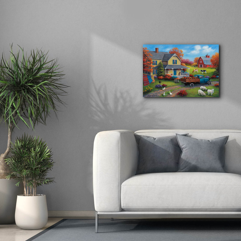 «Harvest Time On The Farm» par John Zaccheo, H 18 po x l 26 po x P 0,75 po