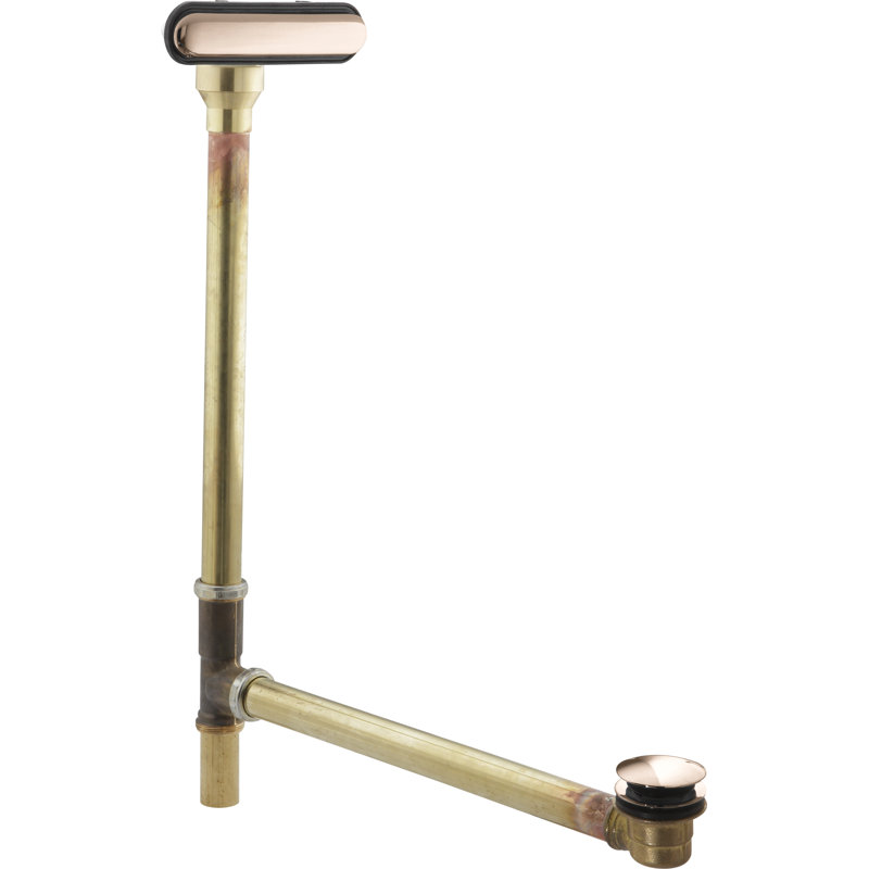 Clearflo Slotted 1.5" Leg Tub Drain With Overflow, Vibrant Rose Gold