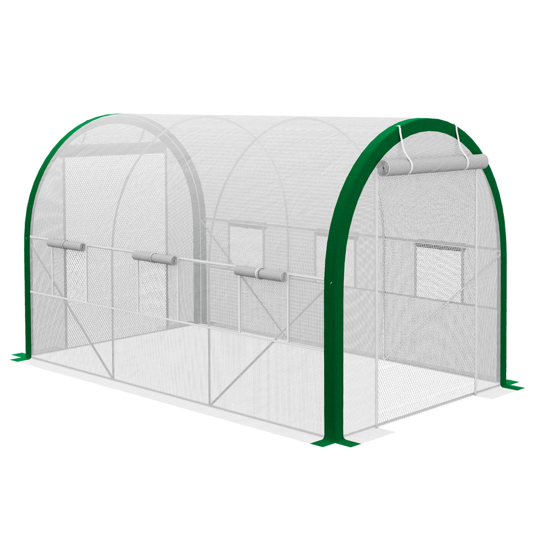 Foliengewächshaus 3,58 X 2,1 X 2,1 M Tunnel Gewächshaus Mit Rolltür Treibhaus Pflanzenhaus Mit Fenster, Tomatenhaus Für ...