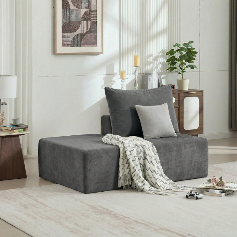 Simple repose-pieds, Gris chenille