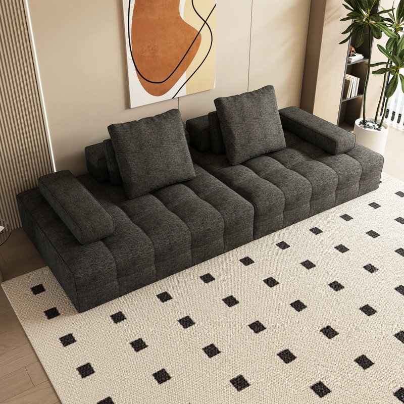 2 places pour le salon avec une conception modulaire confortable et personnalisable, des coussins en mousse de soutien à haute densité gris, un dossier coussiné, un matériau principal, des sièges très profonds à mémoire de forme