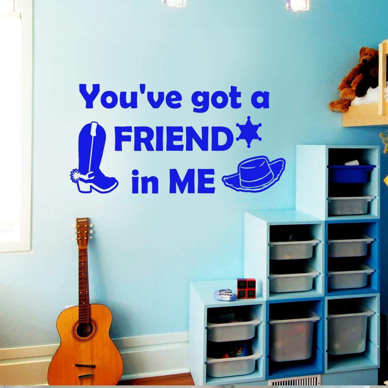Décalcomanie murale "you you gota friend", bleu