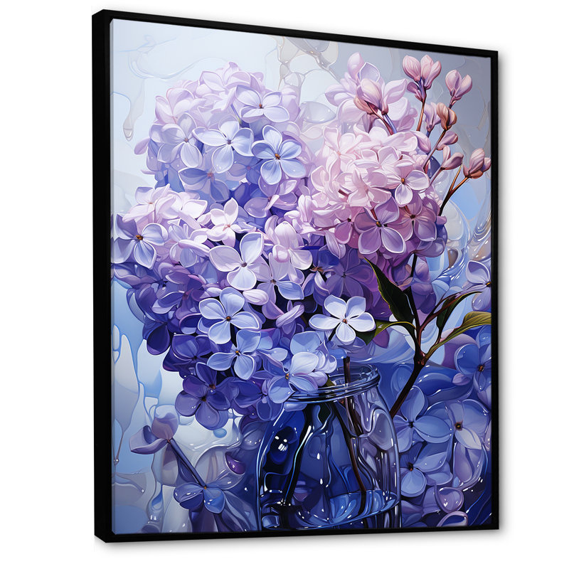 Lilacs Flow Grace - Print on Canvas, Black Floater Framed, 40" H x 30" W